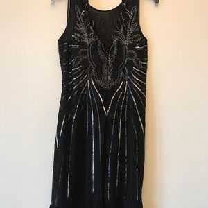 Beaded and sequin dress with built in slip